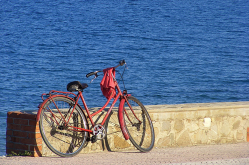 Velo fahren am Meer